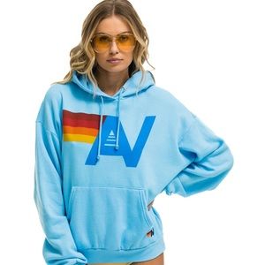 Aviator nation, hoodie, size small. Sky blue.
